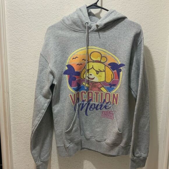 Animal Crossing New Horizons Isabelle Vacation Mode Pullover Hoodie unisex S - Picture 2 of 6